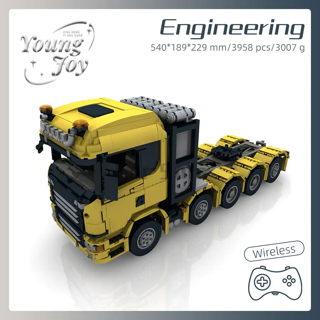 

Moc-36297 Building Blocks Custom Rc 10x4 6 Slt Truck Yellow Remote Control Electric Novel Toy Car For Kidsadults