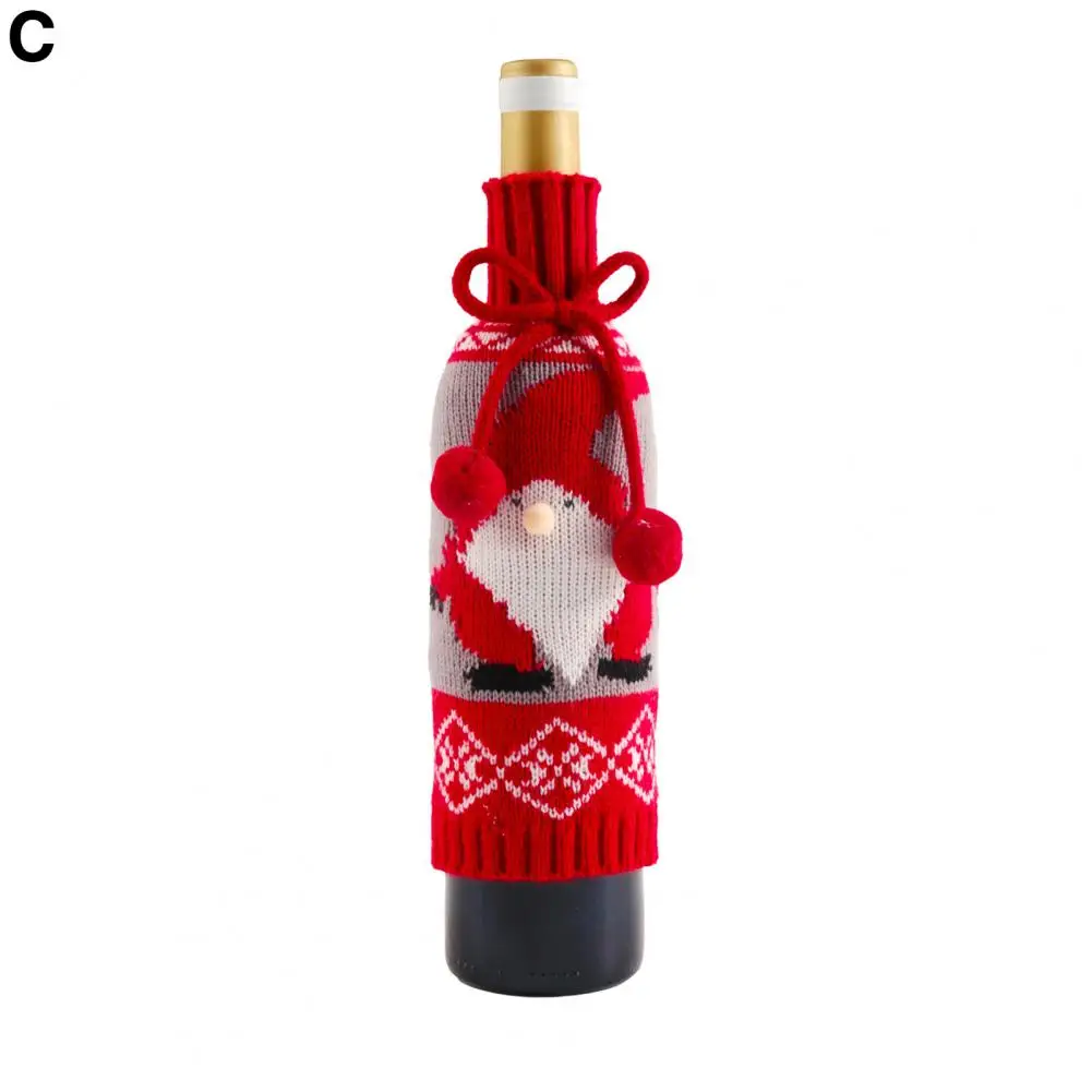 

Wine Bottle Decoration Christmas Supplies Charming Christmas Wine Bottle Covers Soft Knitted Santa Claus Snowman for Festive