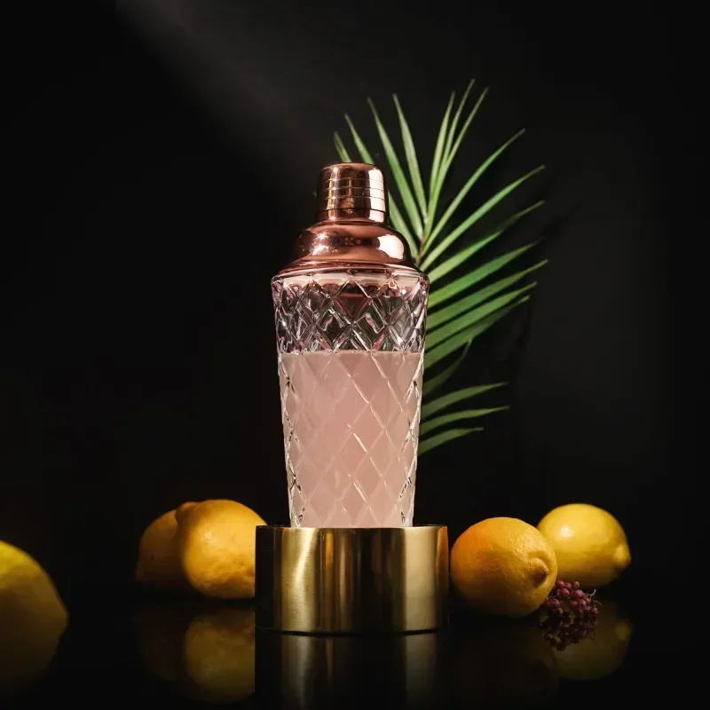 for Use Mocktail Cocktail Shaker 13 Martini Ounce With Glass Metallic