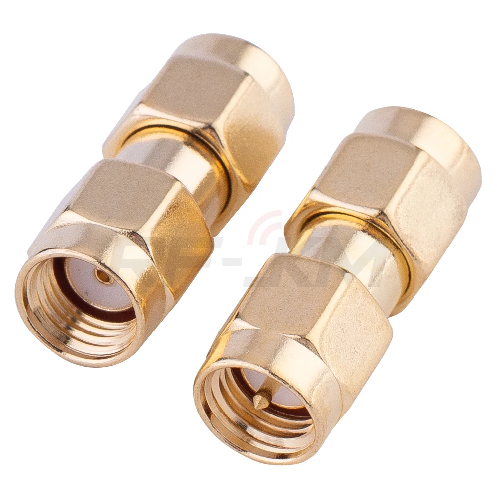 1pcs Connector Adapter RP SMA Male Plug to SMA Male Plug RF Coaxial Converter Straight