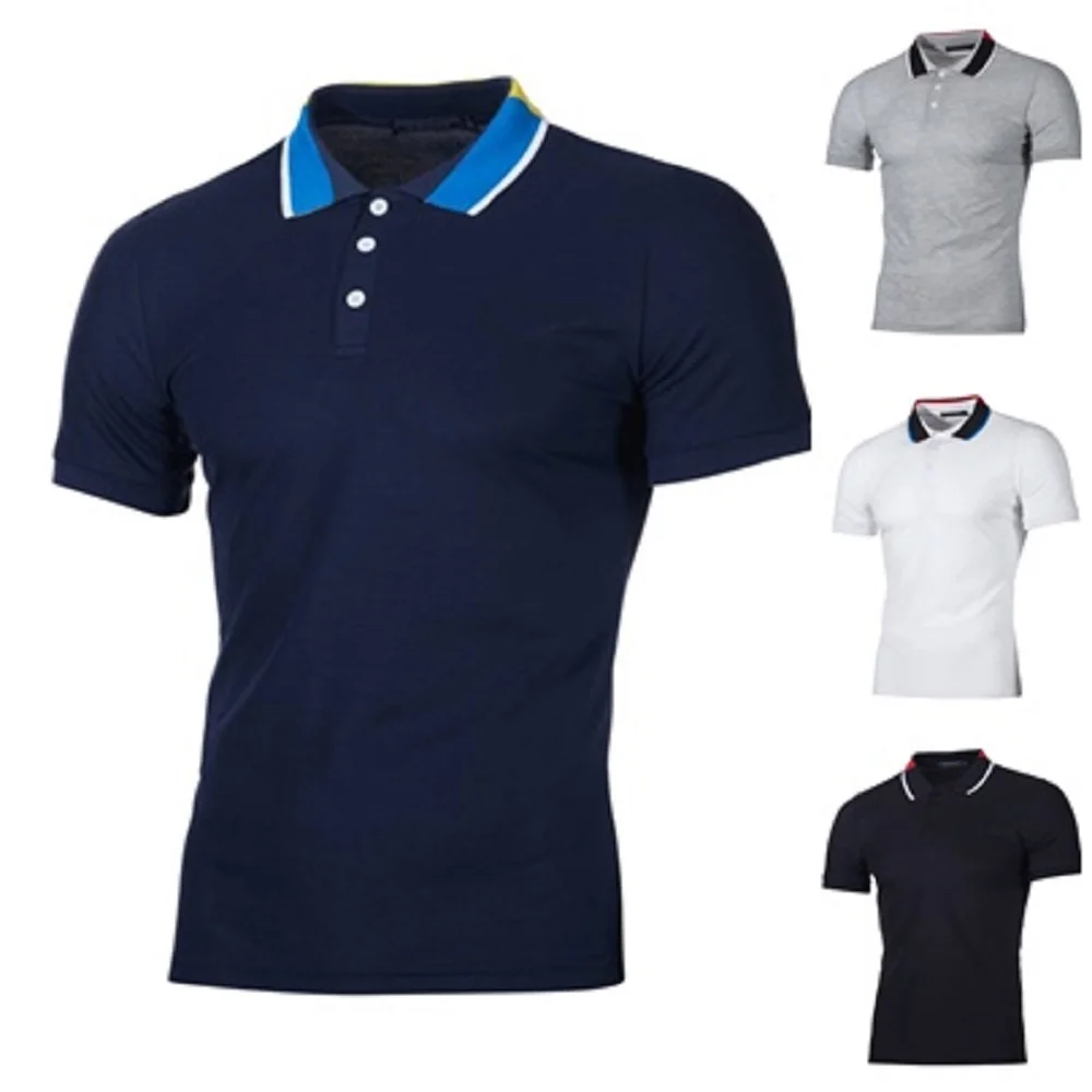 

Summer Men's Lapel T-Shirt Fashion T-Shirt Short Sleeve T-Shirt Men Tops Men POLO Shirt New European Large Size S-3XL