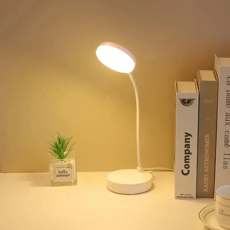 10 LED Desk Lamp With USB Charging Port 3 Dimming Levels Touch Control White 1pc