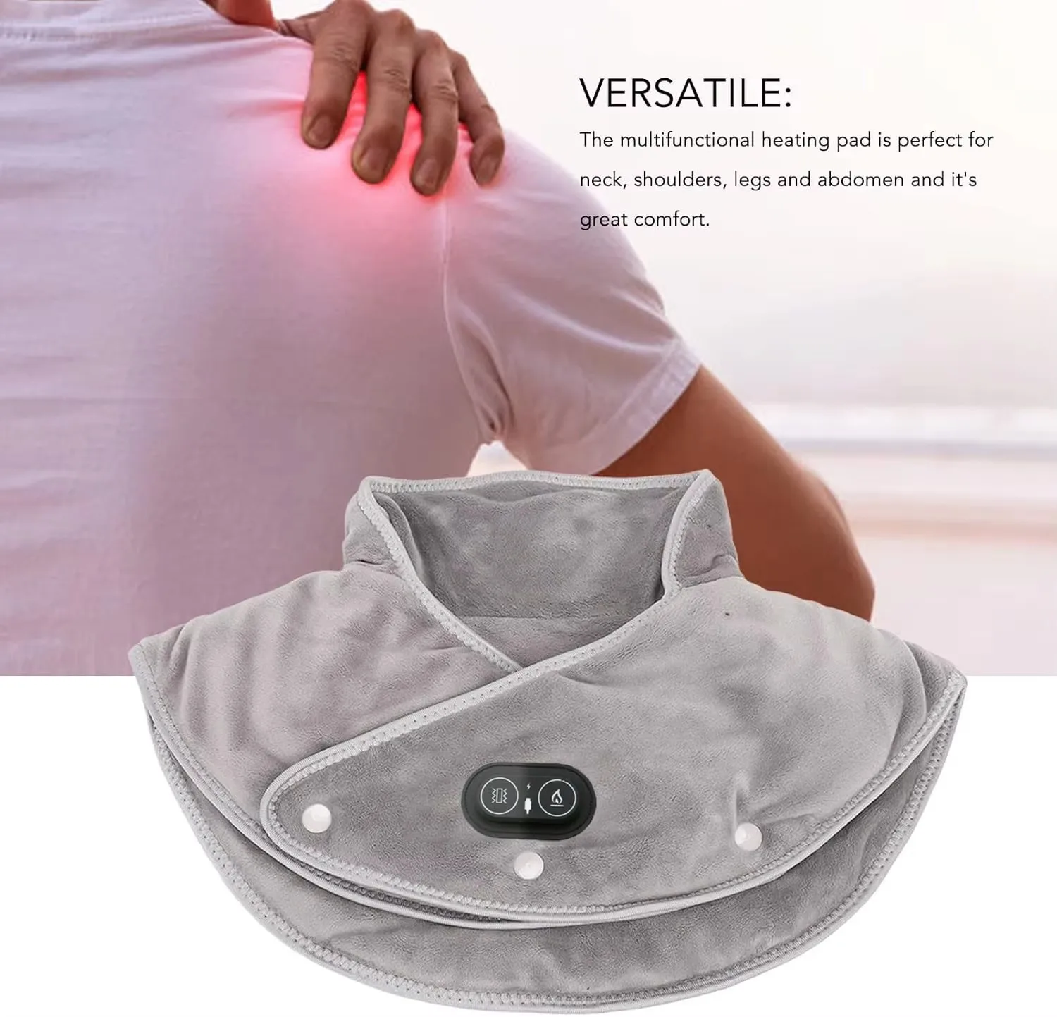 Electric Heating Shoulder Neck Pad Massager USB Cervical Brace Wrap Thermal Compress Three Gear Shawl Warm Back Tool Relax Brace