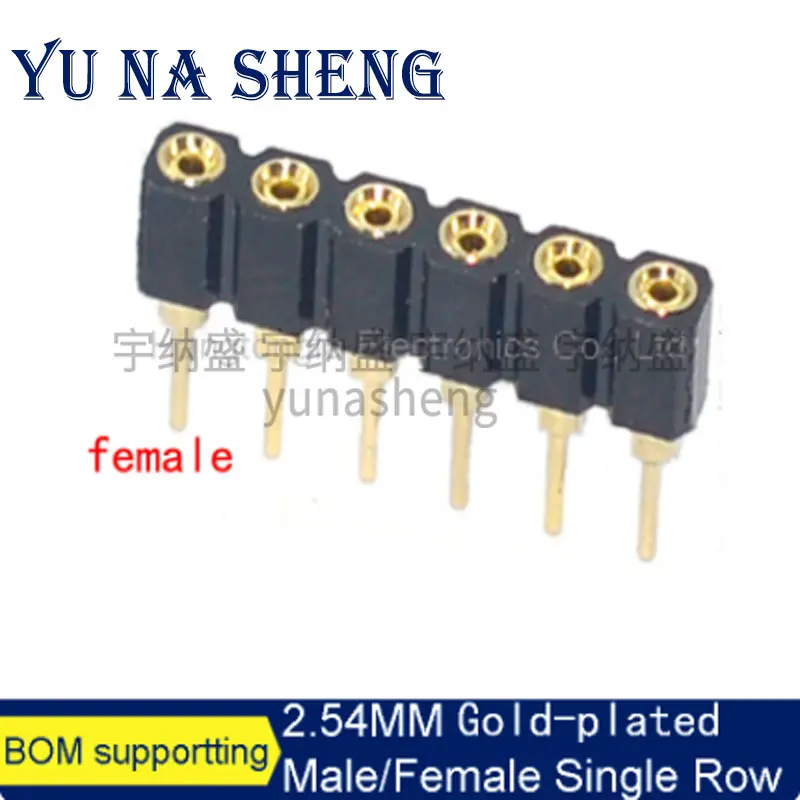 2.54mm Pitch Round Hole Pin Header Male Female Single Double Row 1*2/3/4-40P 2X 40Pin Gold-plated Round Pin Header 10pcs/lot pin header connectors