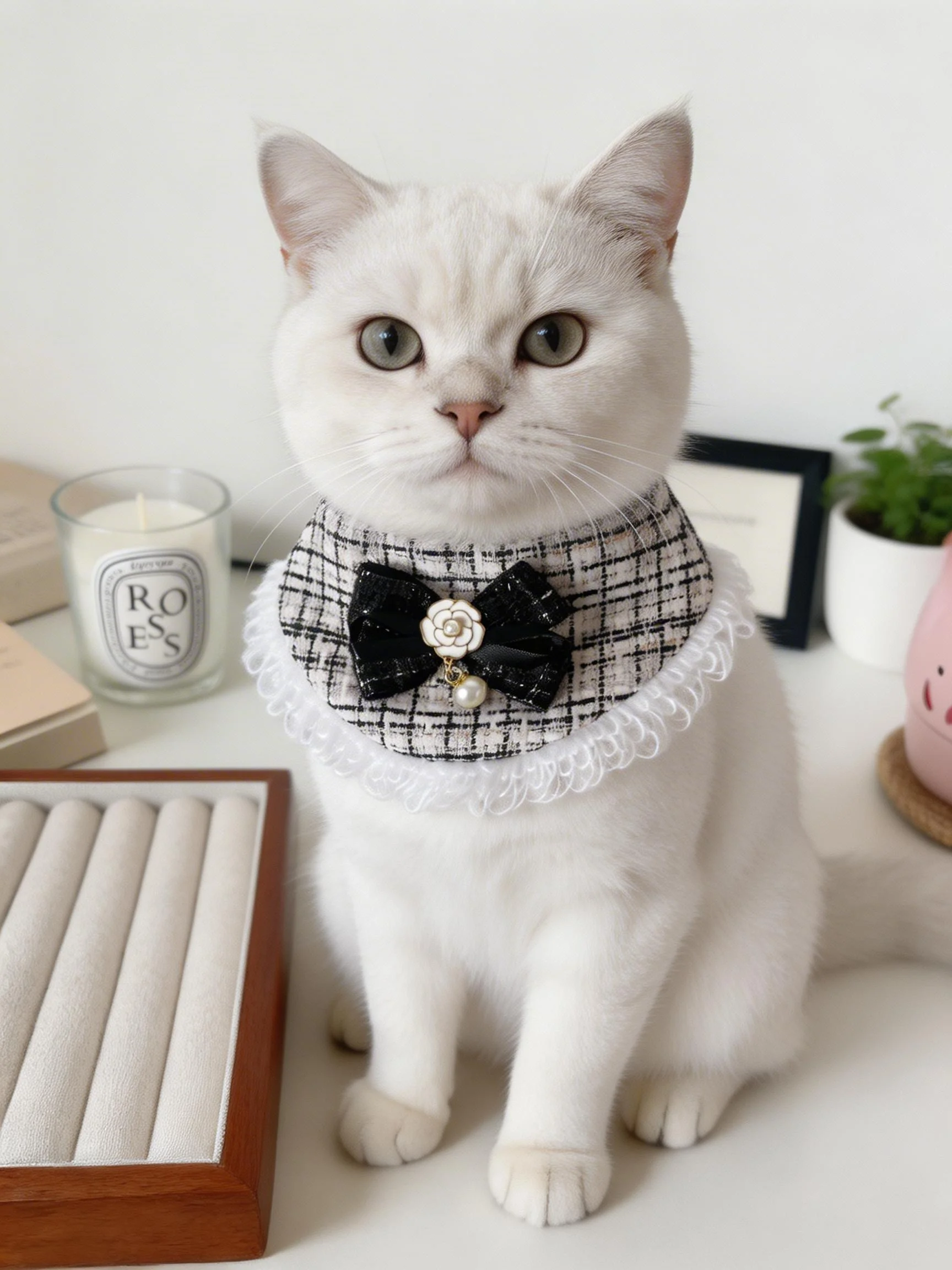 Conjunto de bandana babador para cães pequenos e gatos_voghion.com
