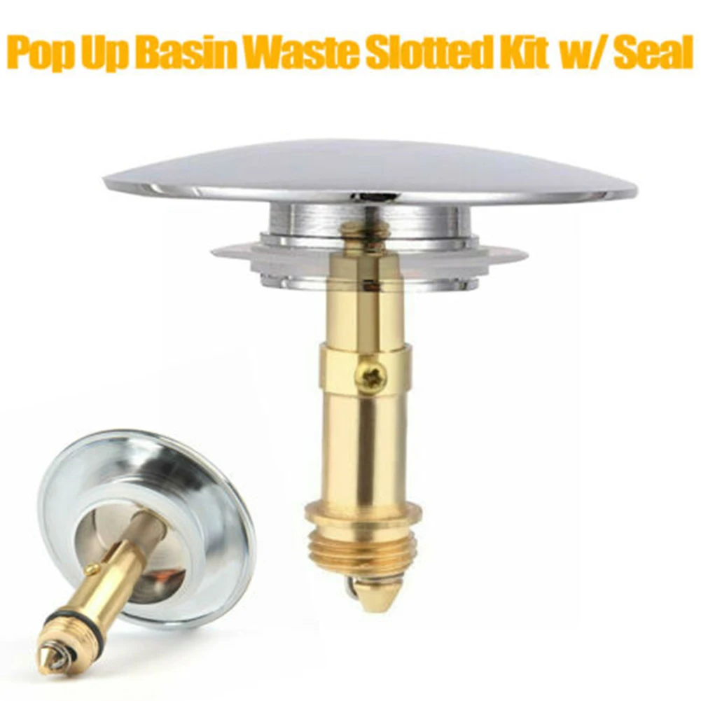 Sink Fitting Bouncing Core Sink Drain Stopper Push Button Easy Pop-up Design Kits M16x1.5 M8 Screw Thread