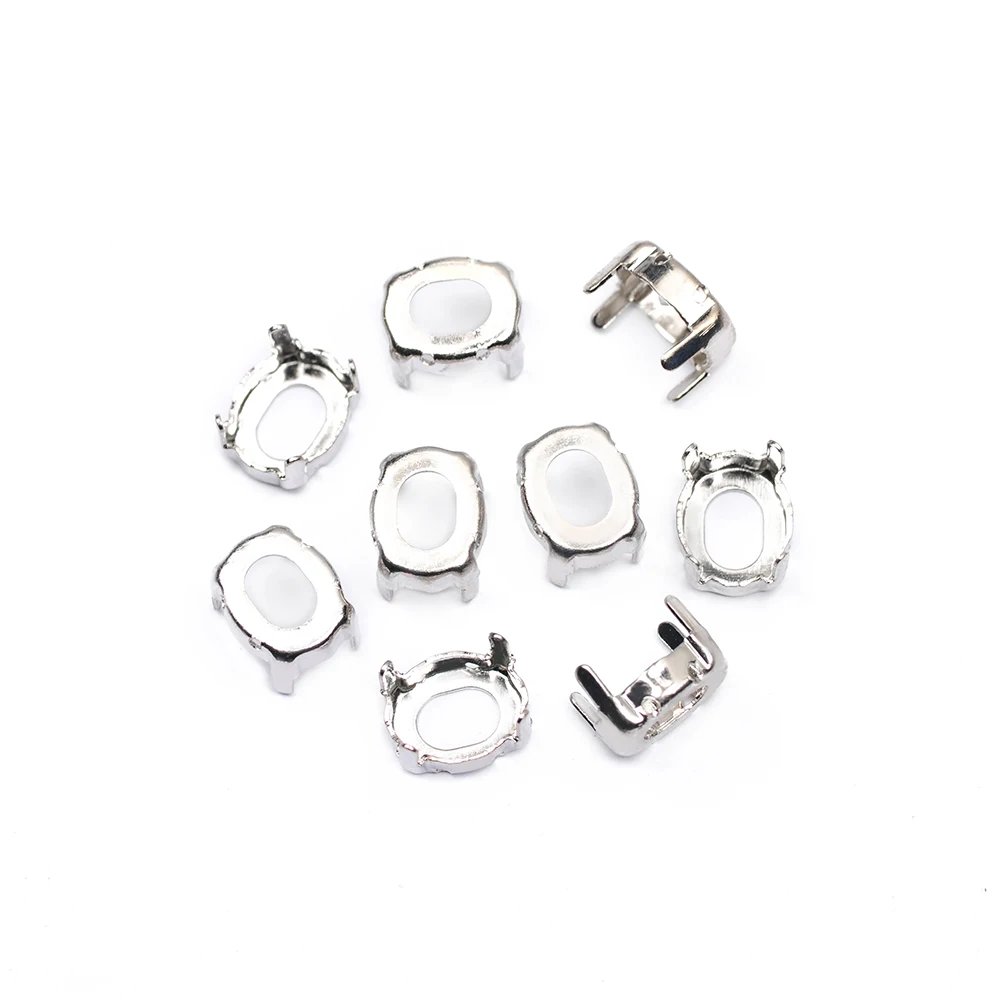 

CTPA3bI 4128 Oval Shape Rhinestones Claws Sew on Empty Claw Settings Gold/ Silver Claw 27mm 35mm DIY Glass Rhinestone Crafts