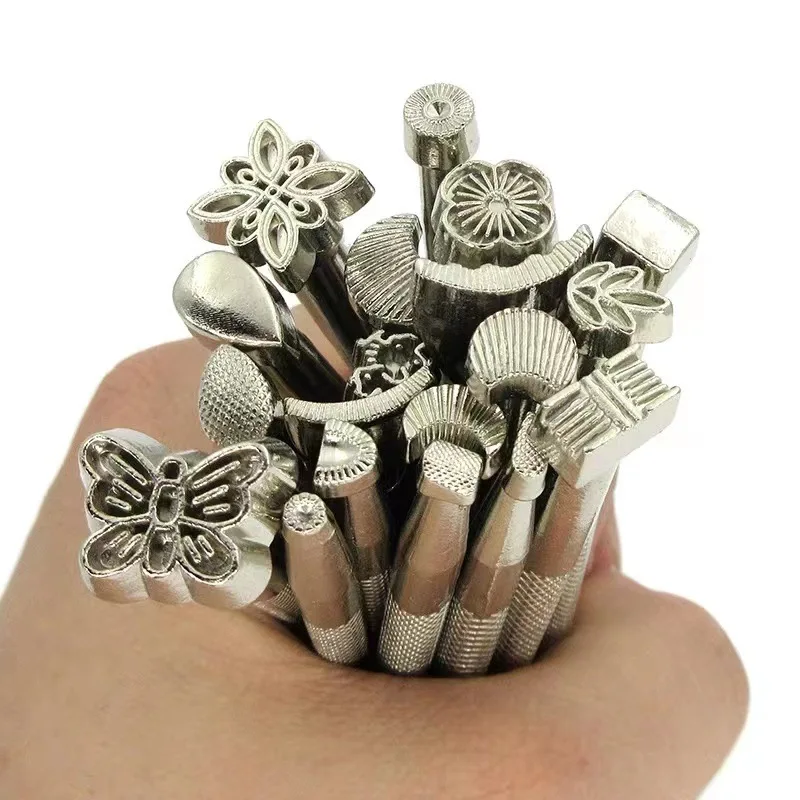 Leather Stamping Tools Leather Shaped Printing Tools Carving Craft Handmade Leathercraft Emboss 20pcs