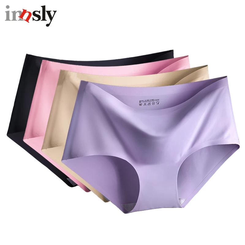 

Innsly Summer Briefs Women's Seamless Panties Traceless High Quality One-Piece Underwear Hipster Ice Silk Female Underpants