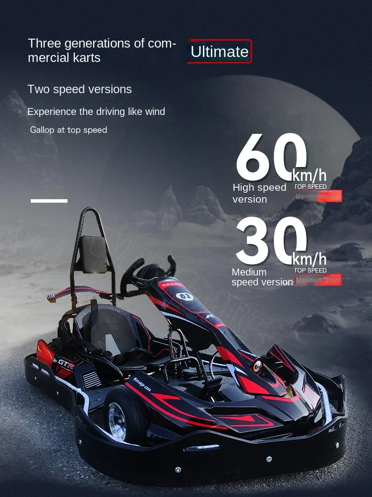 Electric go-karts, adult drift cars, adult high-speed racing cars.