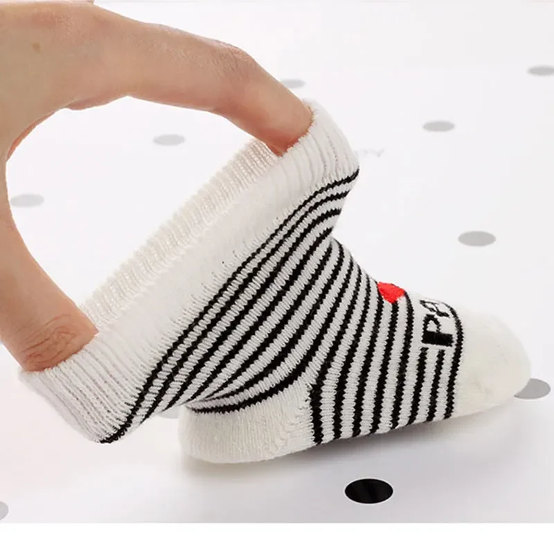 Spring Autumn Baby Soft Cotton Socks Cute Love Mama Girls Boys Floor Socks for 0-6 Months Newborn Toddler Stripe Infant Stuff