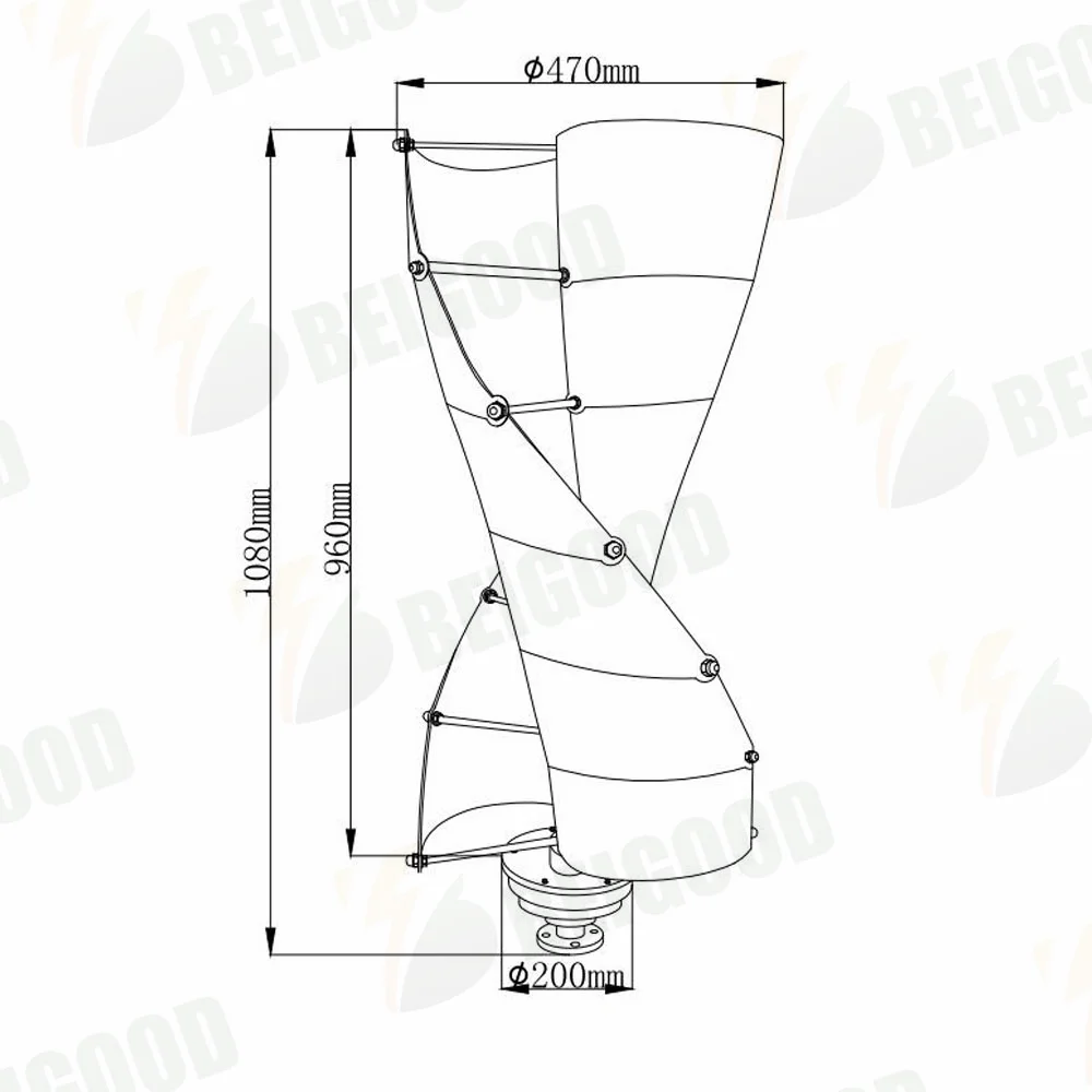 VAWT 15KW Wind Vertical Turbine Generator Alternative Free Energy Vawt 15kw wind vertical turbine generator alternative free energy
