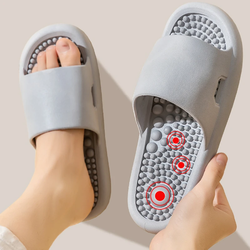 

Men Home Massage Slippers Couple Bathroom Non-slip Sandals Women Casual Thick Bottom Solid Colour Comfort Shoes Zapato Mujer