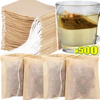 500/100PCS Disposable Teabags with Drawstring Coffee Filter Paper Bag Empty Loose Tea Bags Infuser for Spice Kitchen Teaware