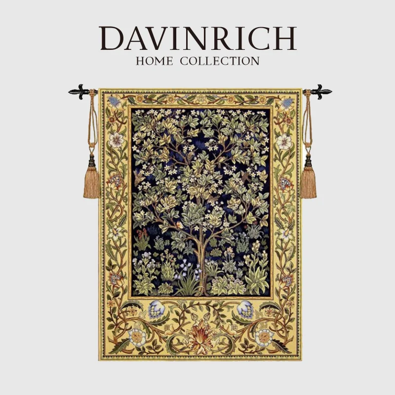 

DAVINRICH красивый большой Древо жизни Вильям Моррис гобелен жаккардовый тканый настенный подвесной Aubusson винтажный Британский художественный Декор