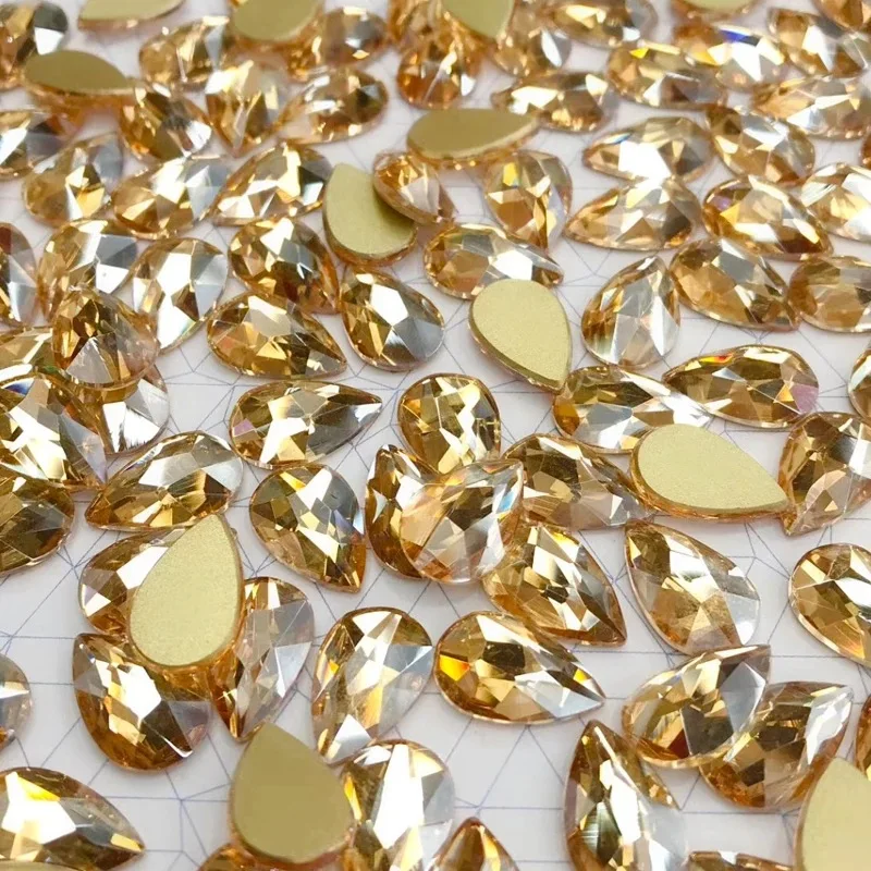 Großhandel GROSSER Wassertropfen 9*14mm Nagelrhinestone mit flacher Rückseite, speziell geformte Kristalle, Nagelkunststeine, 3D-personalisierte Dekoration – Detail 4