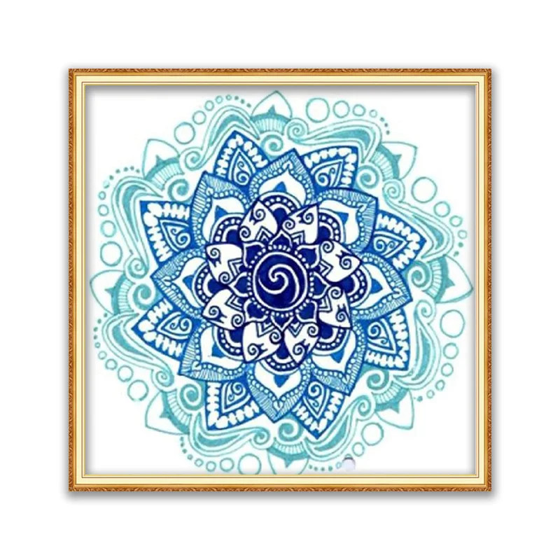 Region Mandala DIY 11CT Kreuzstich Stickerei Kits Handwerk Handarbeiten Set Gedruckt Leinwand Baumwollfaden Home Dekoration Großhandel – Detail 12