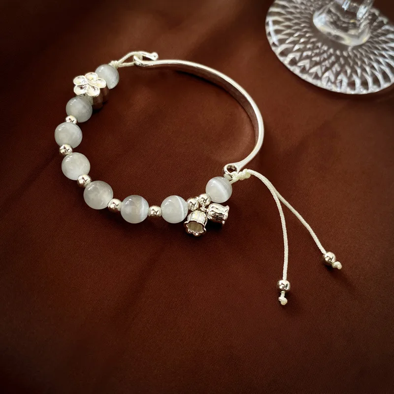 

Opal Beaded Metal Flower Half Bracelet Bracelet Fashion All-Match Bracelet