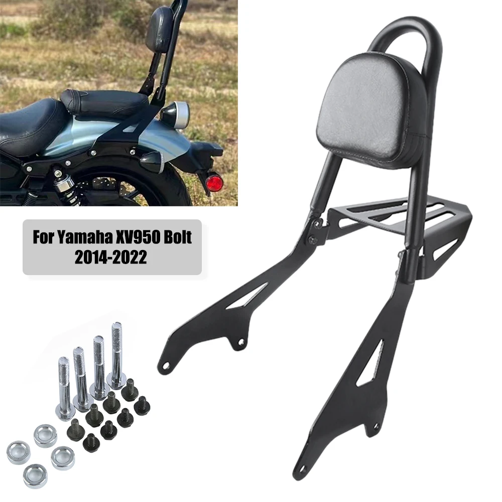 

For Yamaha XV950 Bolt 2014-2022 Motorcycle Rear Backrest Sissy Bar With Pad Luggage Rack Detachable 2017 2018 2019 2020 2021