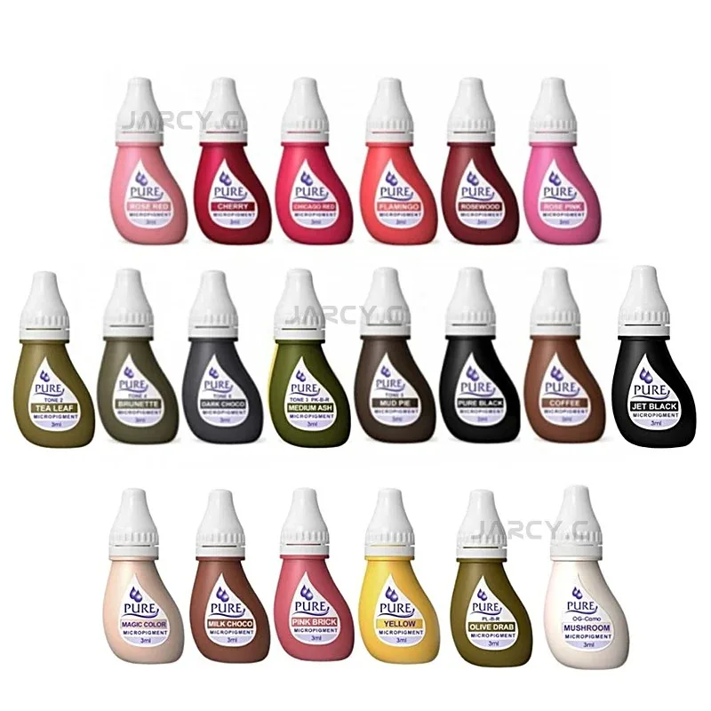 3 Ml Tattoo Ink Microblading Original Pure Micropigment Permanent Makeup Natural Pigment Eyebrow Eyeliner Lip Tattoo Supplies