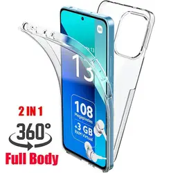 Crystal Clear 360° Silicone Full Body Protective Case - Durable PC+TPU Shield for Redmi note 10 pro
