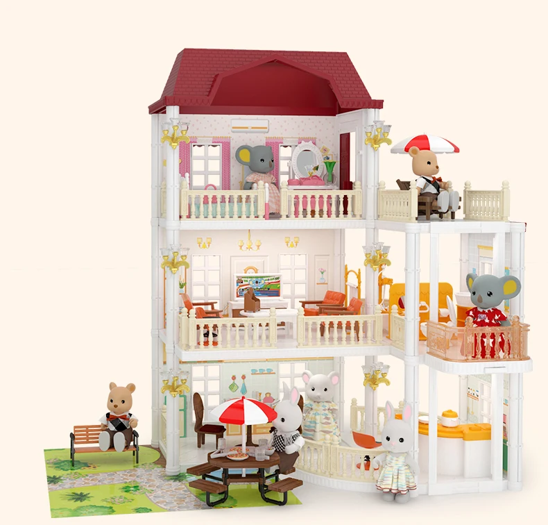 

family games dollhouses playhouse miniature furniture pretend toys princess castles villas Christmas present kids toys