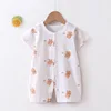 2024 New Baby Onesies Climbing Clothes Pure Cotton Summer Newborn Boys Girls Rompers Short-Sleeved Thin Harness Infant Clothes 1