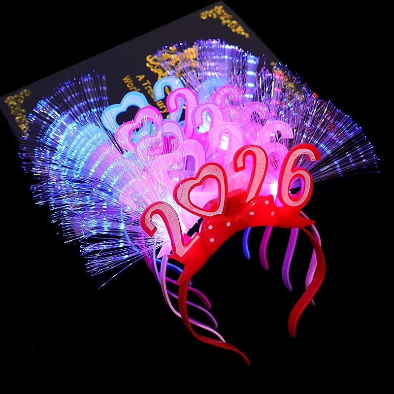 Led Headband Bow Crown Headband Flashing Hair Band Adjustable Light Up Hairband For Party Christmas