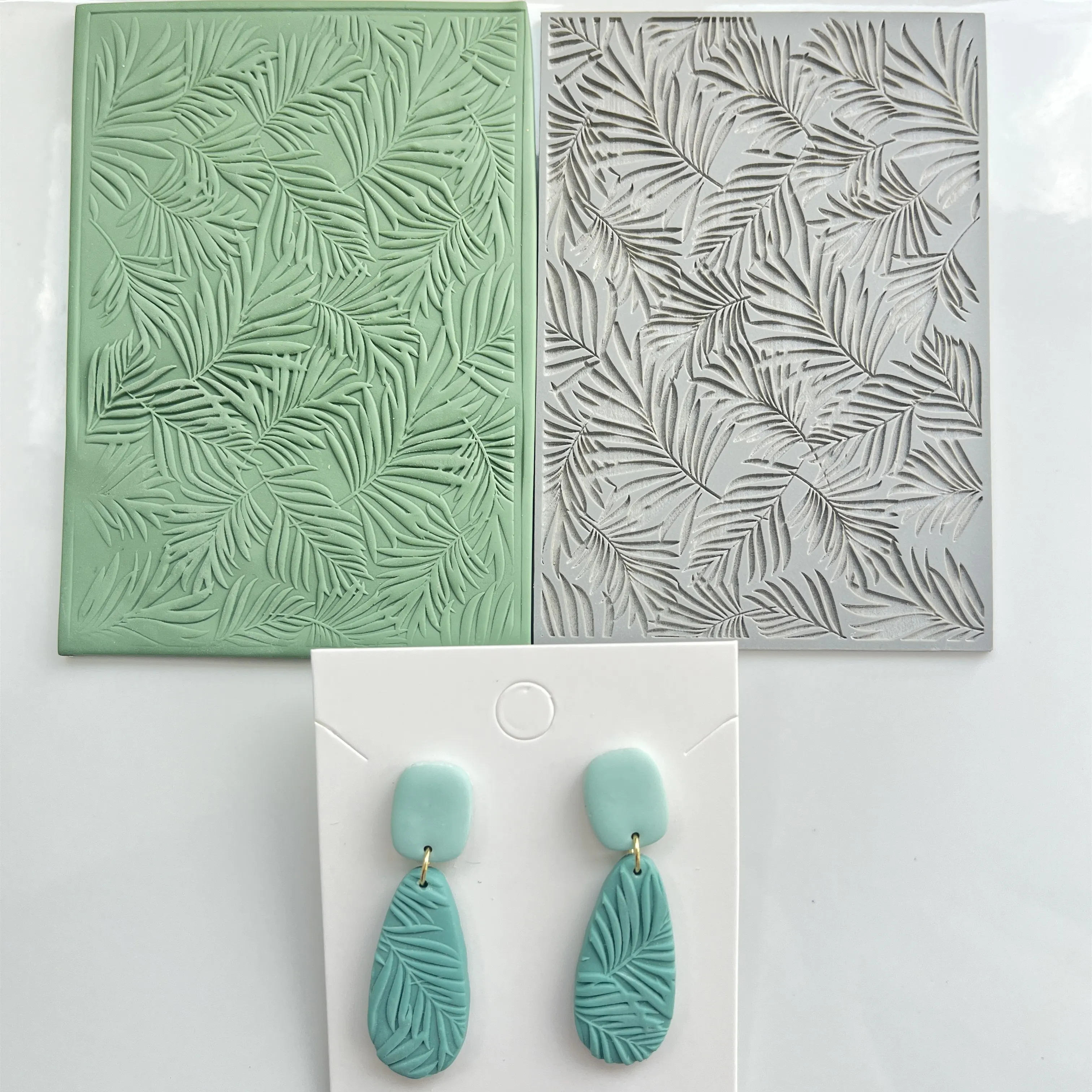 Three-dimensional flower and plant lines for polymer clay clay texture pieces and polymer clay jewelry earrings