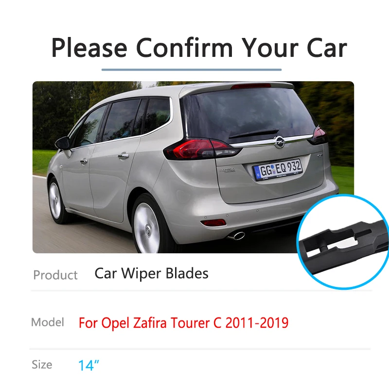 ALOEU Automotive Tergicristalli Rear per Opel Zafira Tourer c 2011-2020, Lunghezza: 14 inch Spazzole Tergilunotto Goincha