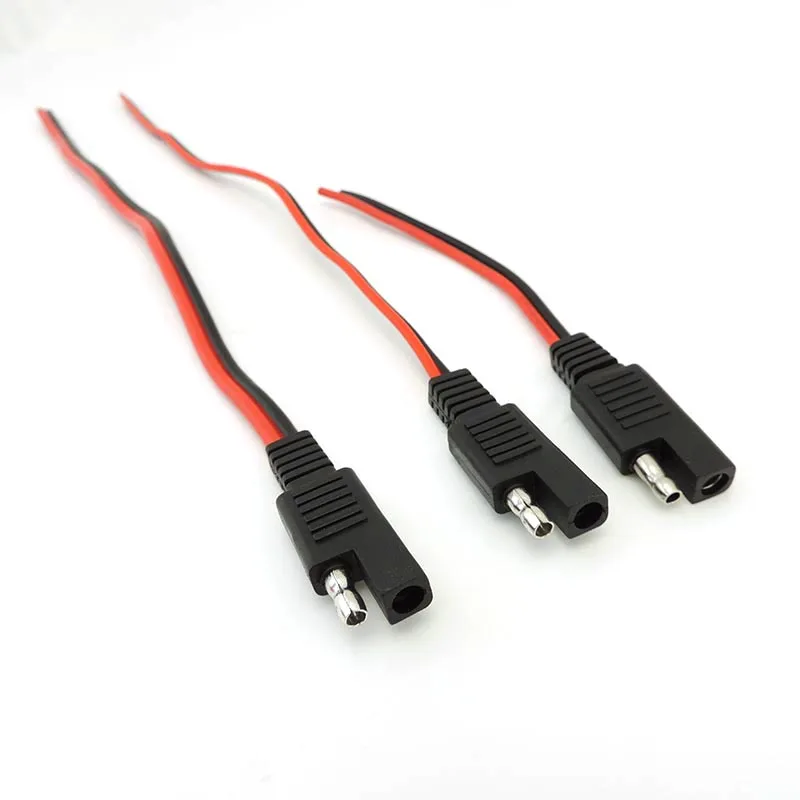 MRNHA 2 PièCes 18AWG Câble D'Extension SAE Connecteur SAE 2 Broches Prise De DéConnexion 10A Panneau De Batterie Solaire De Prise SAE 1Ft/30Cm