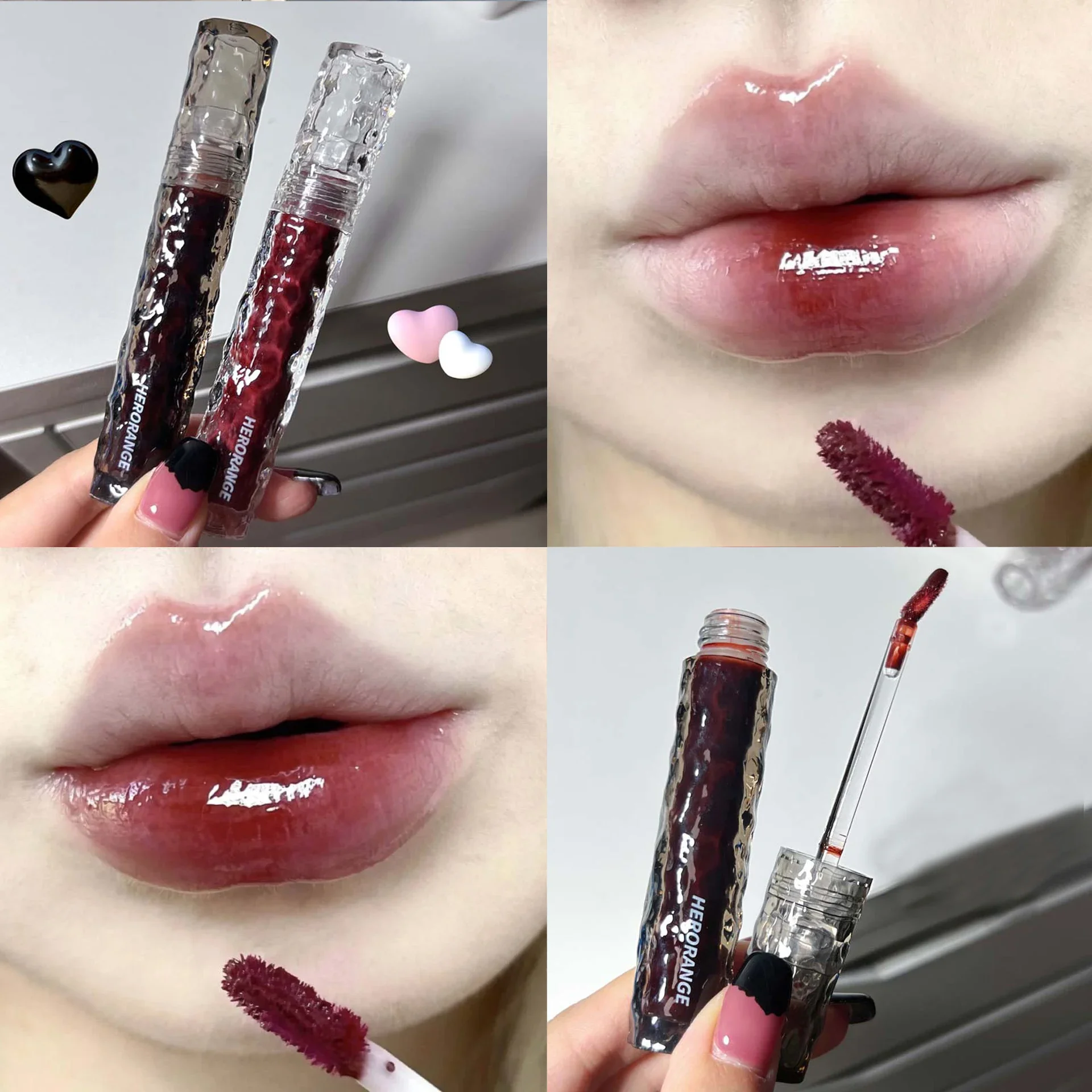 Nude Brown Mirror Water Lip Glaze Idratante Sexy Red Lip Tint Rossetto Trucco Long Lasting Antiaderente Cup Lip Gloss Cosmetics