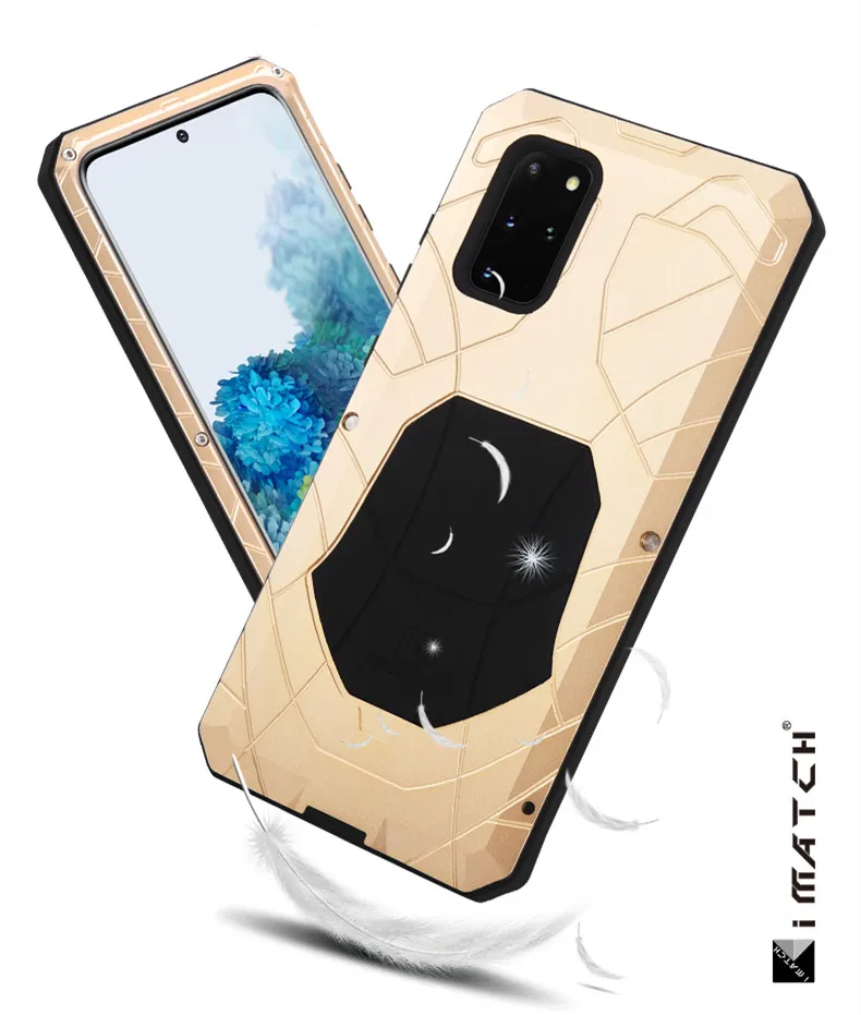 

Imatch Luxury Case For Samsung Galaxy S20 S21 Fe Hard Aluminum Metal Silicone Shockproof Heavy Duty Full Protection Cover Funda