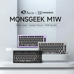 MonsGeek M1W Multi-mode 75% Mechanical Keyboard Barebone Kit Gasket-Mount Hot-swappable South-facing RGB Backlit CNC Aluminum