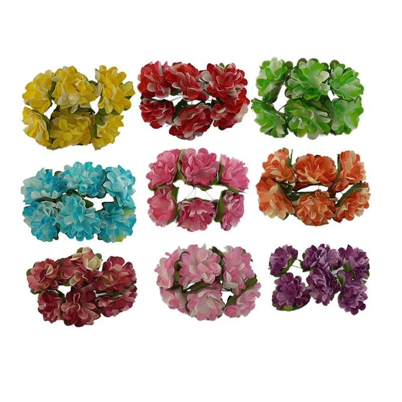 3CM Head/144PCS Artificial Mulberry Paper Flowers Bicolor