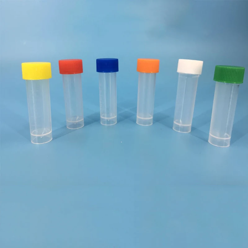 Tubos de congelación de 5ml, tubo de centrífuga criotubo con tapa de rosca de colores para laboratorio, 50 piezas