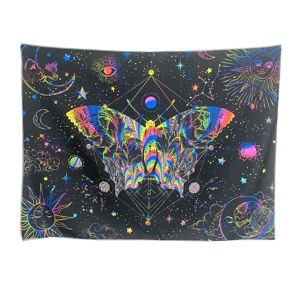 

Sun Moon Galaxy Wall Hanging Psychedelic Butterfly Tapestry Bohemian
