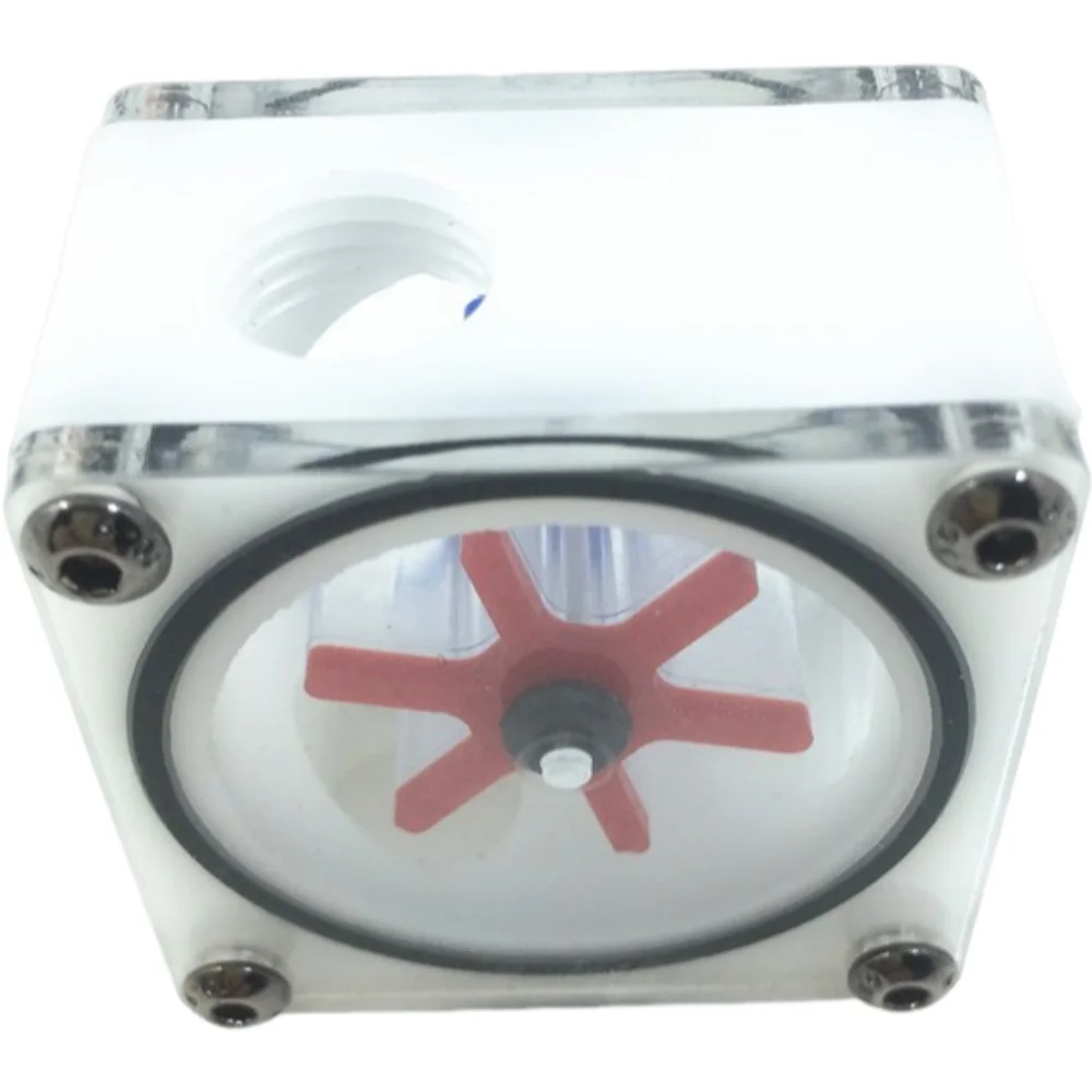 G1/4 Water Cooling Flow Meter Indicator Light-emitting Computer PC Liquid Water Cooling System CPU White POM with Plug Connector