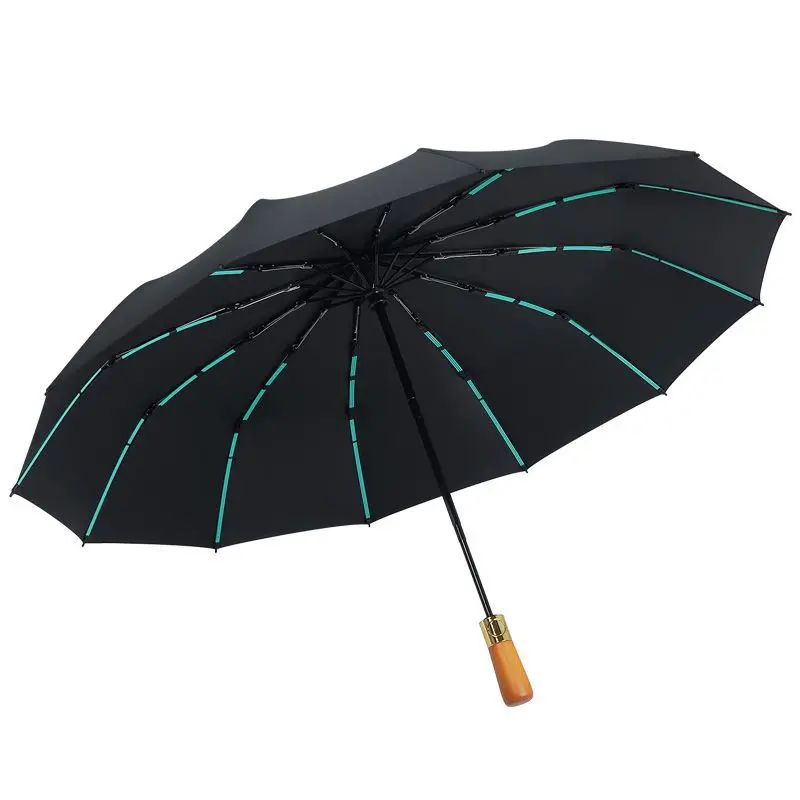 72 Bones Fully Automatic Umbrella for Men's Large Foldable Wooden Handle Umbrella folding umbrella automatic umbrella