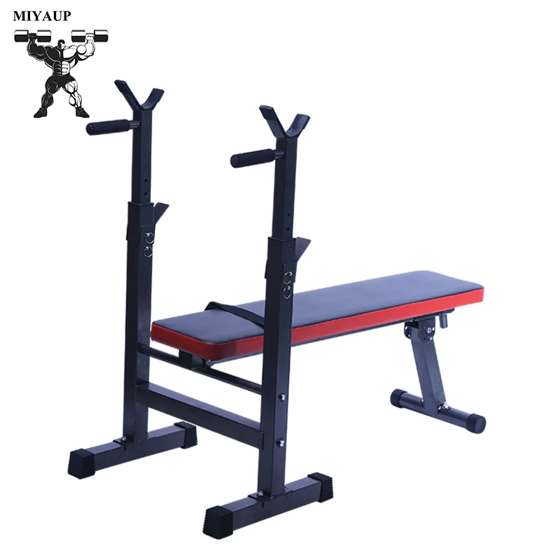 MIYAUP-Adjustable Folding Barbell Rack, Strength Training Benches, Workout Weight, Home Fitness Exercise