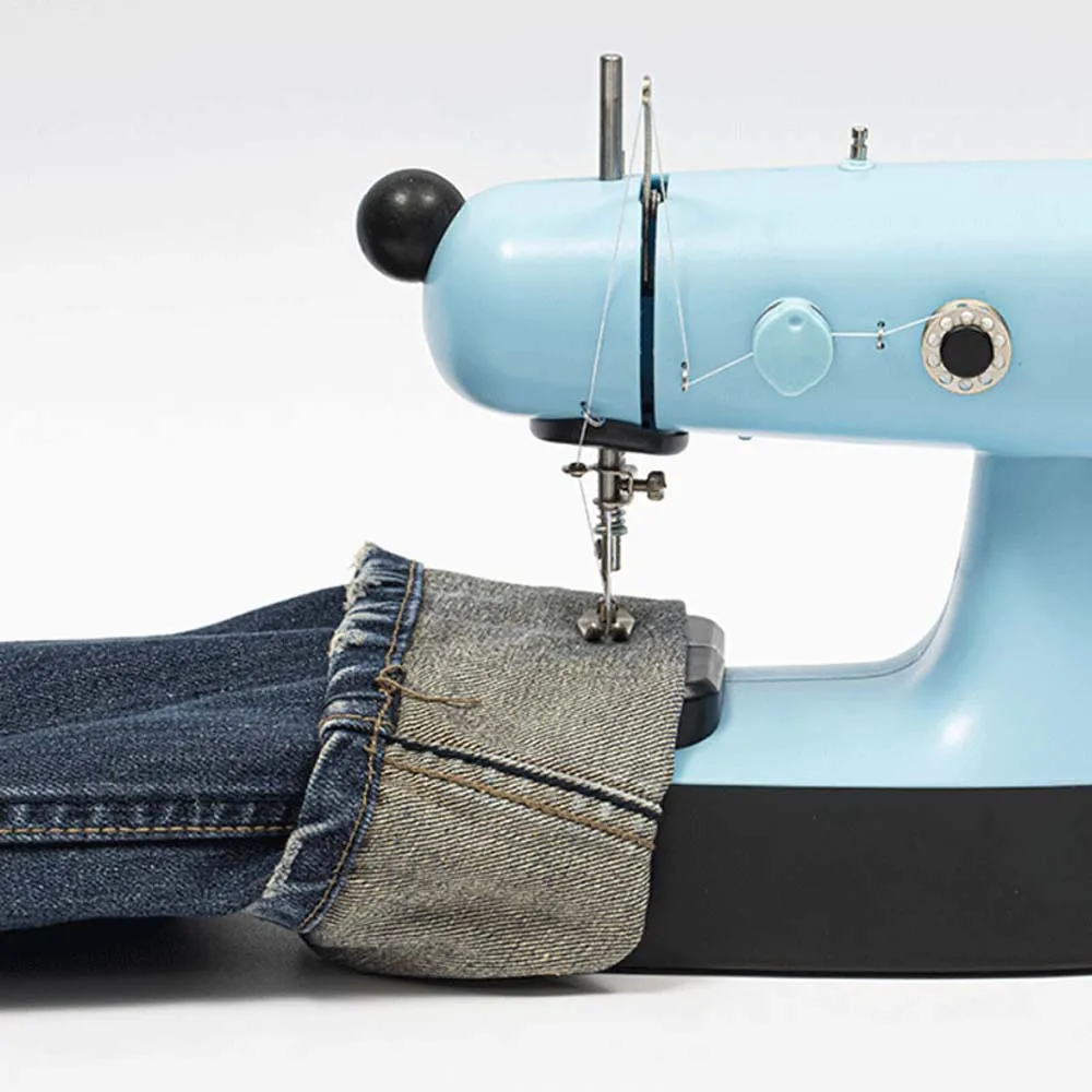 INNE 미니 휴대용 가정용 재봉틀, 야간 조명, 풋 페달, 이중 속도 조정, 이중 스레드, 전기 수동 DC 전원