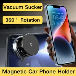 Universal Magnetic Phone Holder with Vacuum Suction and 360° Rotation (Black)