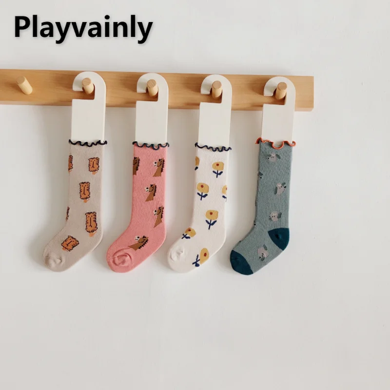 

New Socks 2022 Baby Boys Girls Socks cartoon flower cotton Agaric edge Socks Children elasticity Socks unisex socks E104