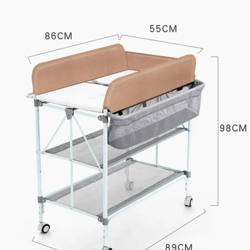 Multifunctional Foldable Baby Care Table &ndash; Massage Shower Station, Diaper Changing Table with Drying Rack, Convenient Storage