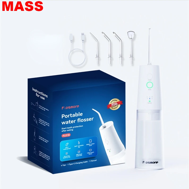 

Oral Irrigator dental Portable IPX7 Waterproof Dental Water Flosser Jet teeth whitening Cleaner USB Cordless Water Floss Tips