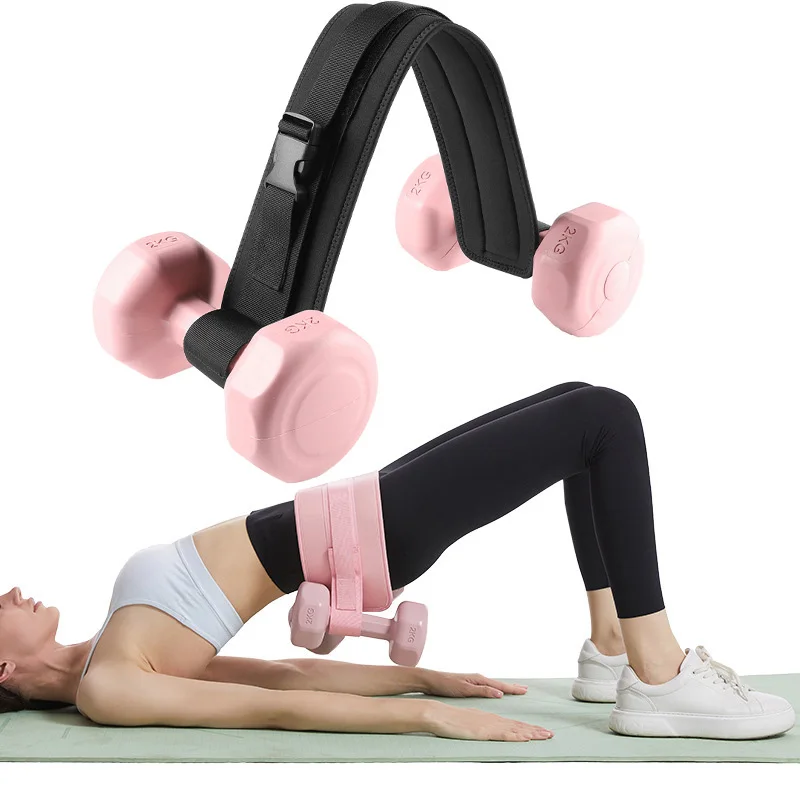 Dumbbell Weight Belt Hip Thrust Belt Mandala Glute Bridge Pad Kettlebells Workout Waistband Bodybuilding Yoga Home Gym Equipment