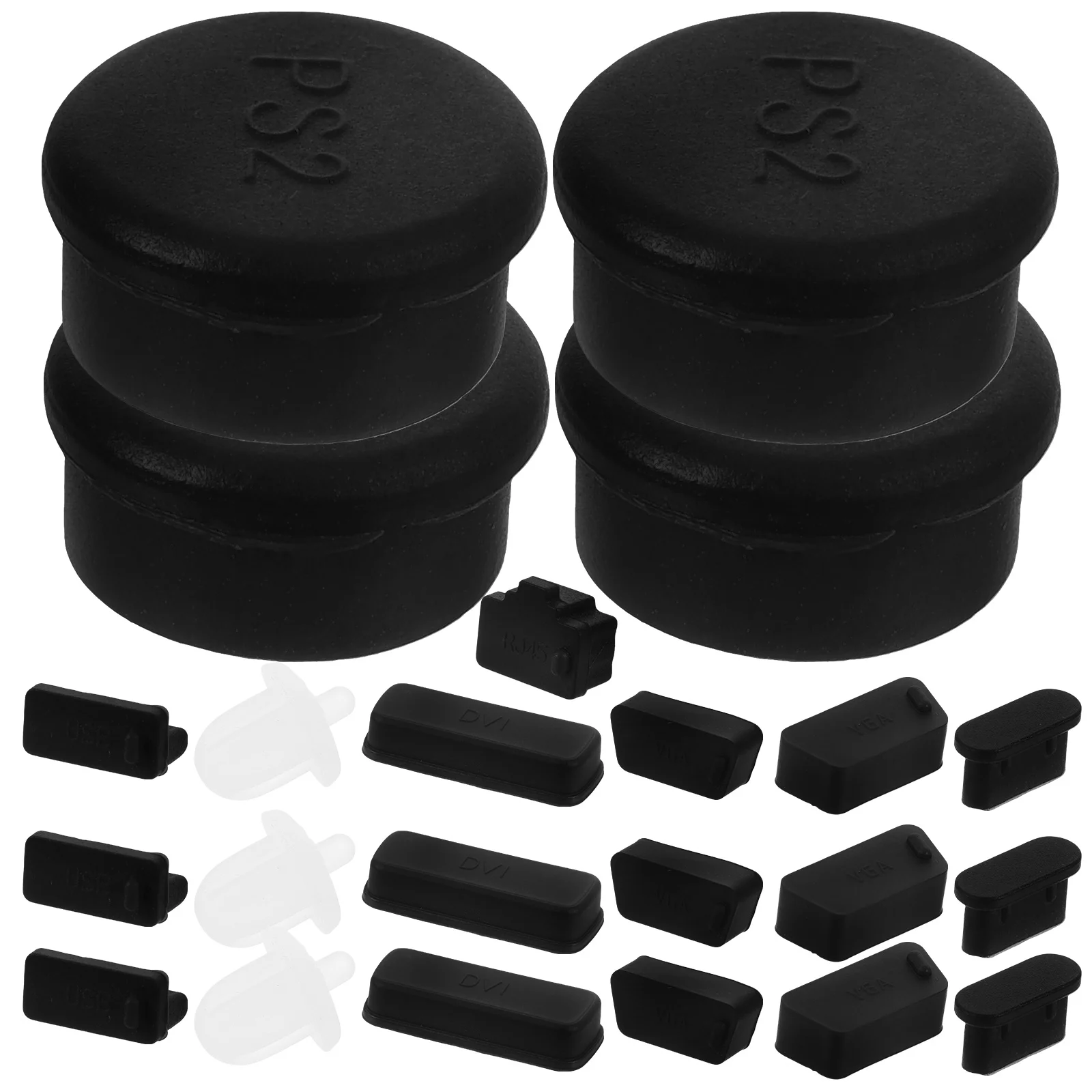 

24Pcs Computer Motherboard Port Cover PC Interface Plug Protector
