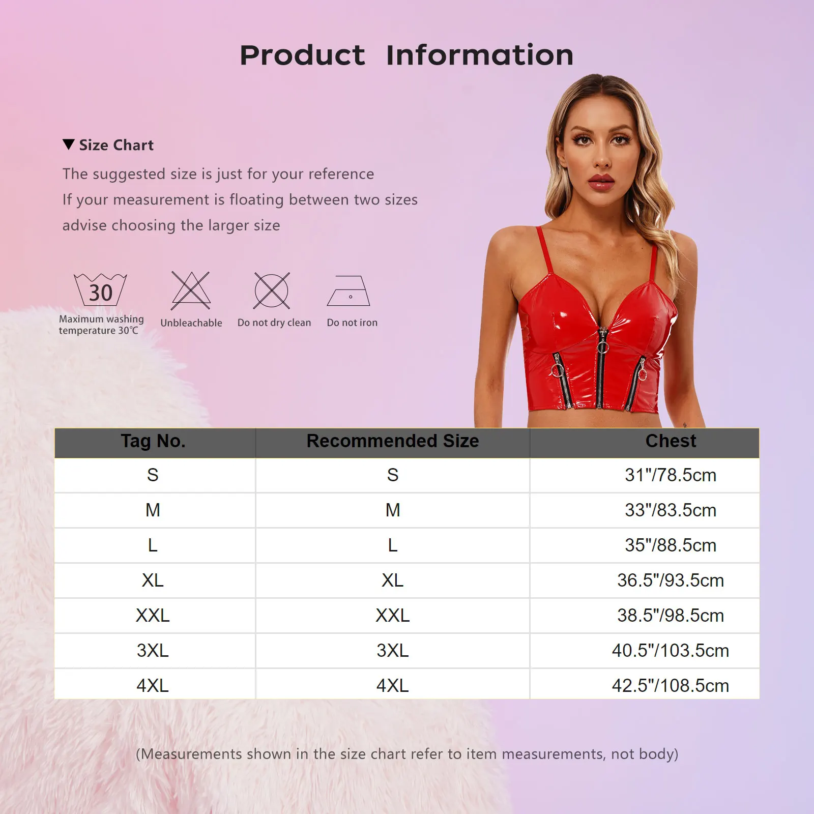 Erotic Lingerie Womens Glossy Patent Leather Crop Top Deep V Neck Front Zipper Backless Sling Vest Sexy Camisole Nightclub Rave Party Costume