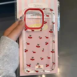 Cherry Pattern Soft Clear Phone Case - Cartoon Design Cover - iPhone 12 Pro Max (T9680)