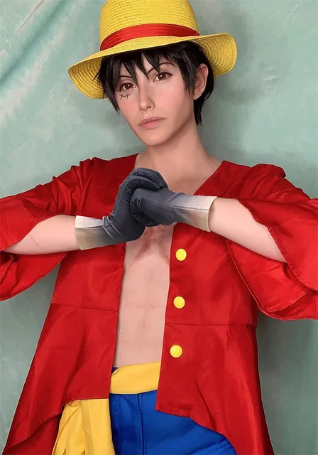 Dazcos-Roupa Cosplay Luffy, Traje Wano País Anime, Calças Camisa com Faixa,  Forma Nika Outfit, Monkey D, Perucas e Luvas